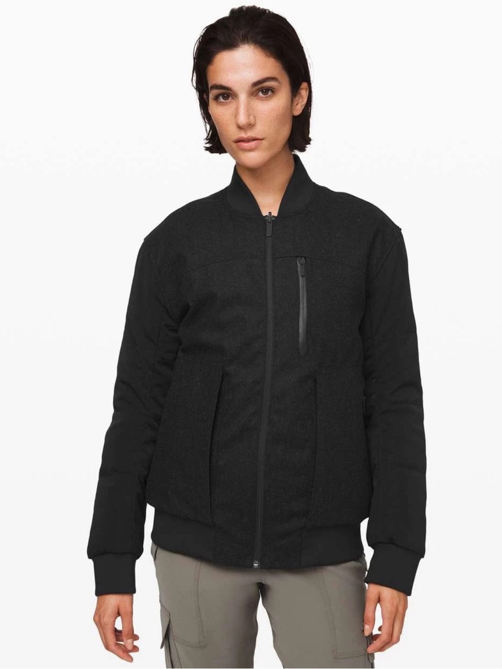 Lululemon Roam Far Bomber Size 6 Down 600 Fill Black BLK Reversible
